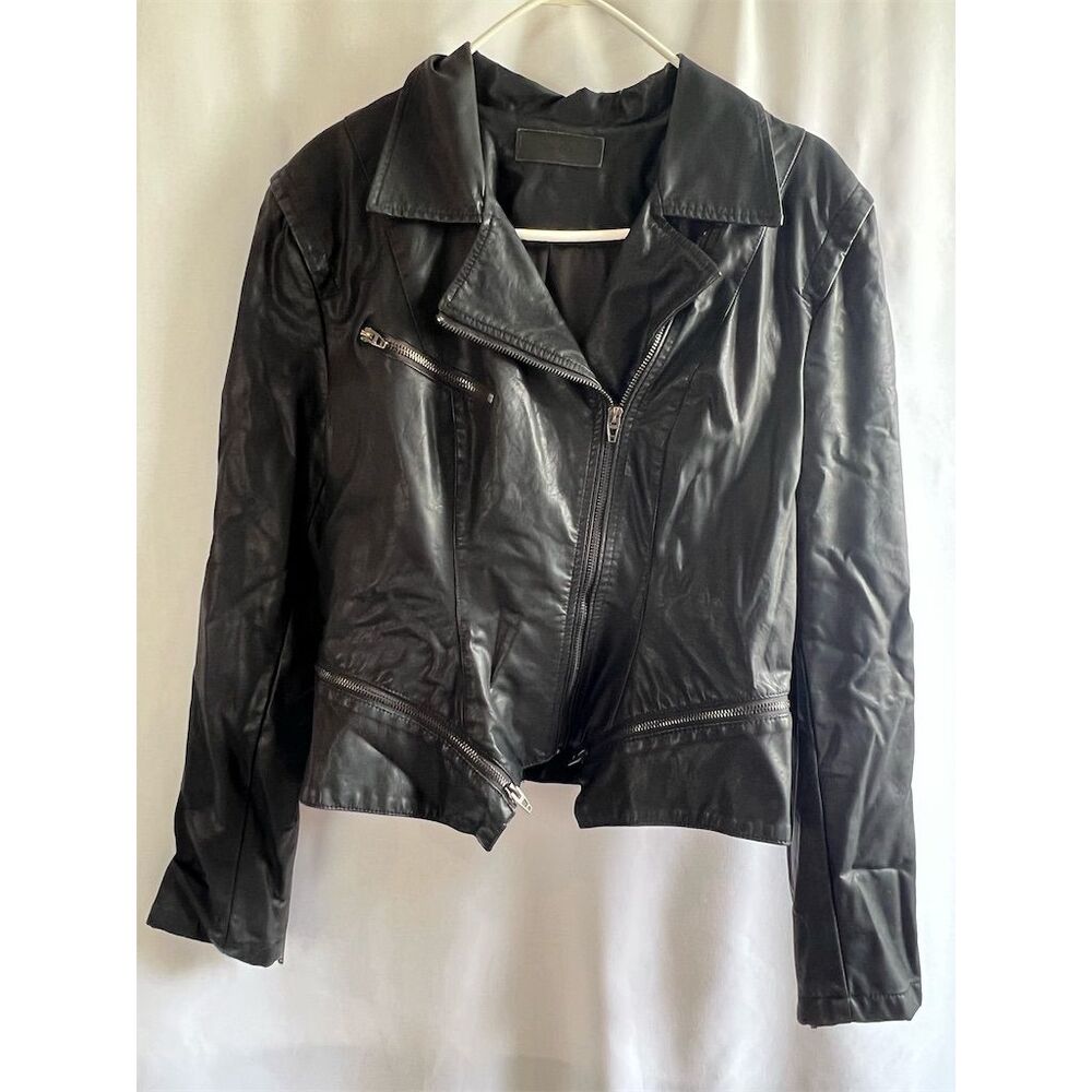 Blank NYC Women's XL Black Faux Leather Moto Jacket